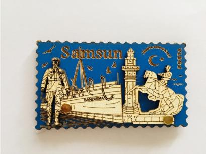 AHŞAP SAMSUN ŞEHİR MAGNETİ