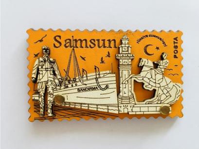 AHŞAP SAMSUN ŞEHİR MAGNETİ